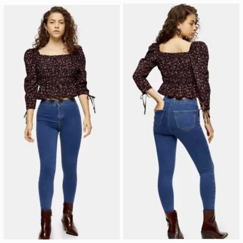 NWT Topshop Super High Waisted Skinny Jeans Size 28 Minimalist Contemporary